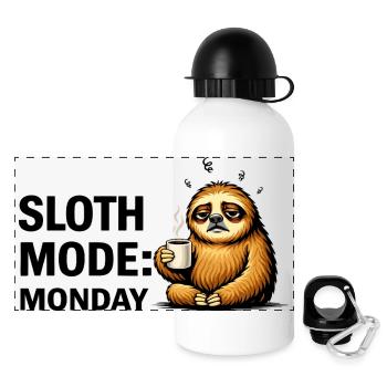 Sloth Mode Monday - Panoramic Thermal Bottle with Lid 500 ml - white - Front