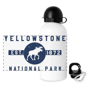 Yellowstone National Park Est 1872 - Panoramic Thermal Bottle with Lid 500 ml - white - Front