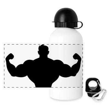 Strong man - Panoramic Thermal Bottle with Lid 500 ml - white - Front
