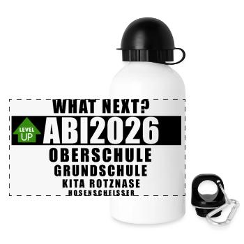 Abi 2026 - what next? - Panorama Trinkflasche mit Deckel 500 ml - Weiß - Vorne