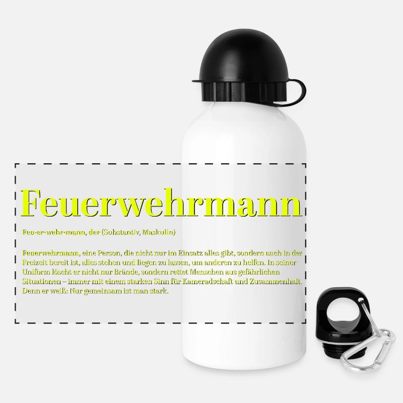 Feuerwehrmann Feuerwehr Firefighter Definition - Panorama Trinkflasche mit Deckel 500 ml - Weiß