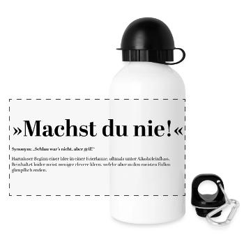 You never do! Meaning: Fun, Fun, Village Life - Panoramic Thermal Bottle with Lid 500 ml - white - Front