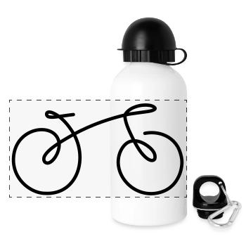 Vélo à roues de vélo (couleur changeable, personnaliser) - Gourde panoramique avec couvercle 500 ml - blanc - Devant