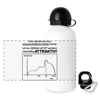 Stastik Studie 50 - Panorama Trinkflasche mit Deckel 500 ml - Weiß - Vorne