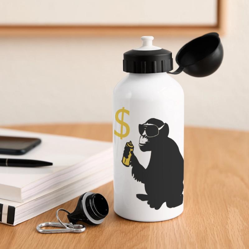 monkey sprayed dollar signs Panoramic Thermal Bottle with Lid 500 ml