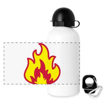 fire__f2 - Panoramic Thermal Bottle with Lid 500 ml - white - Front