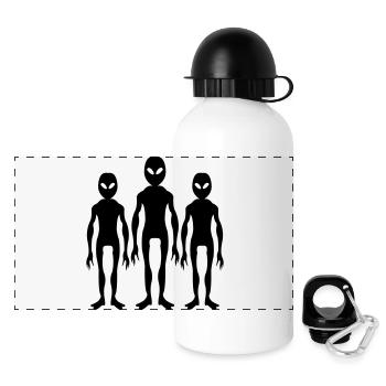 aliens - Panorama Trinkflasche mit Deckel 500 ml - Weiß - Vorne