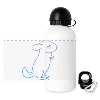 Chinchilla Tier - Panorama Trinkflasche mit Deckel 500 ml - Weiß - Vorne