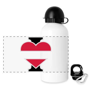 I Love - Gourde panoramique avec couvercle 500 ml - blanc - Devant