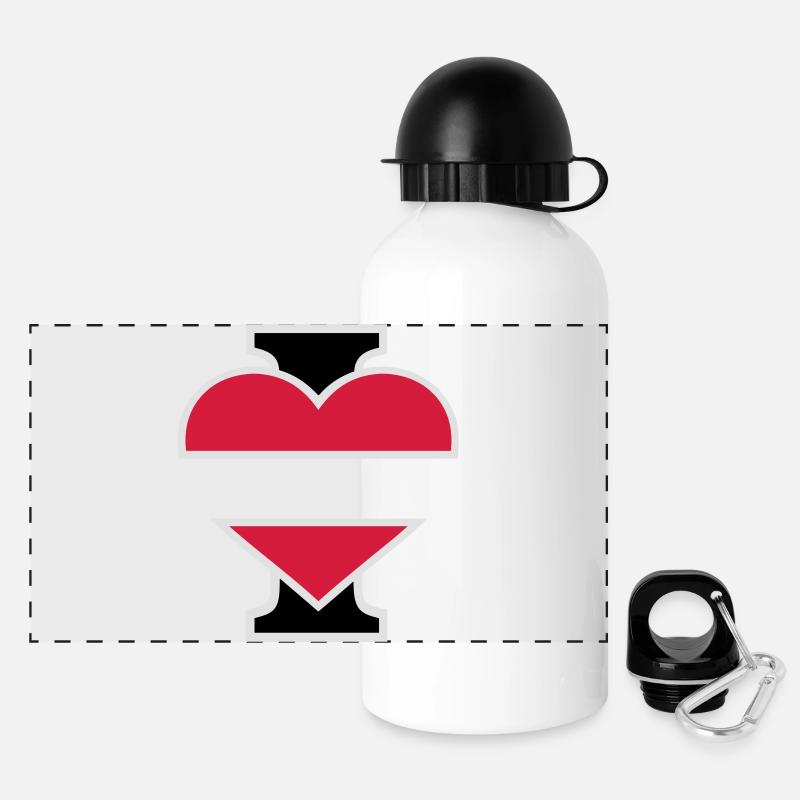I Love - Gourde panoramique avec couvercle 500 ml - blanc