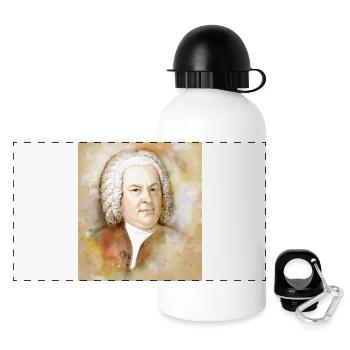 Johann Sebastian Bach in watercolor style - Panoramic Thermal Bottle with Lid 500 ml - white - Front
