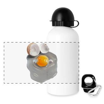 Egg Picture in Gray Abstract - Panoramic Thermal Bottle with Lid 500 ml - white - Front