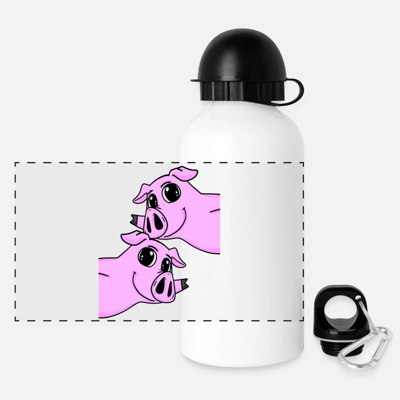 Cochons Cochons - Gourde panoramique avec couvercle 500 ml - blanc