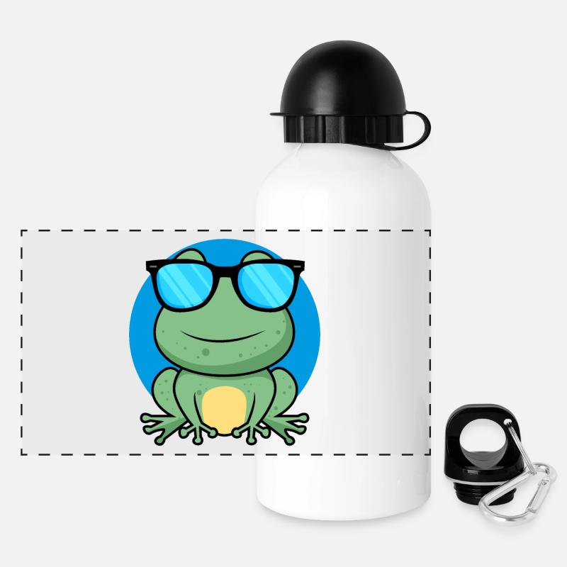 Cool Frog - Panoramic Thermal Bottle with Lid 500 ml - white