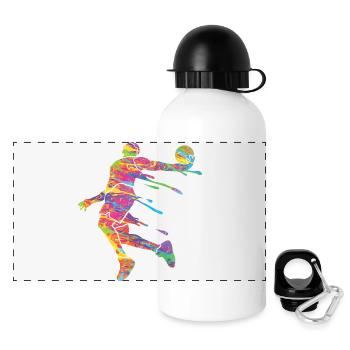 Basketteur Coloré Paint Slam Dunk Sports - Gourde panoramique avec couvercle 500 ml - blanc - Devant