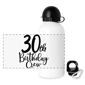 30th Birthday Crew B-day Party Squad 30 ans - Gourde panoramique avec couvercle 500 ml - blanc - Devant