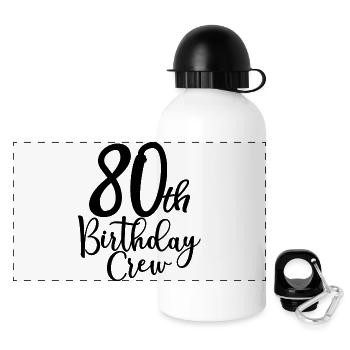 80th Birthday Crew B-day Party Squad 80 ans - Gourde panoramique avec couvercle 500 ml - blanc - Devant