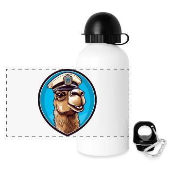 Police des chameaux - Gourde panoramique avec couvercle 500 ml - blanc - Devant