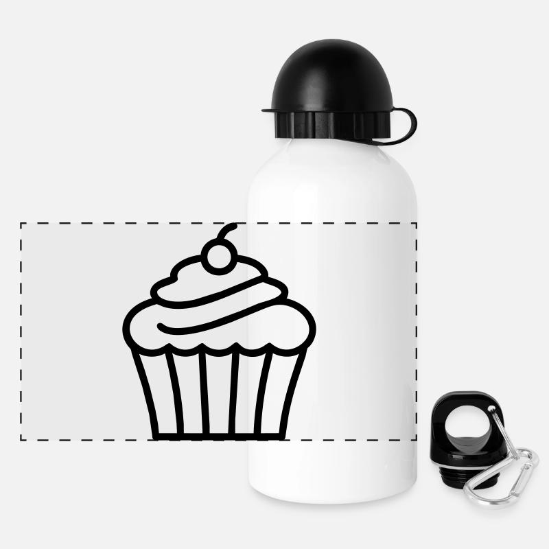 Cupcake - Panoramisk termosflaska med lock 500 ml - vit