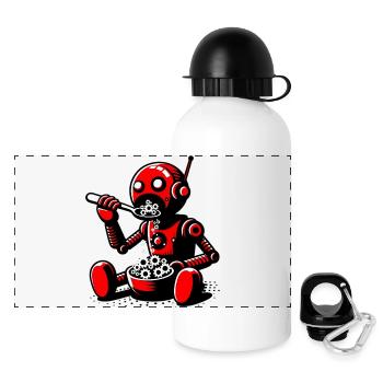 Robot extraterrestre martien extraterrestre - Gourde panoramique avec couvercle 500 ml - blanc - Devant