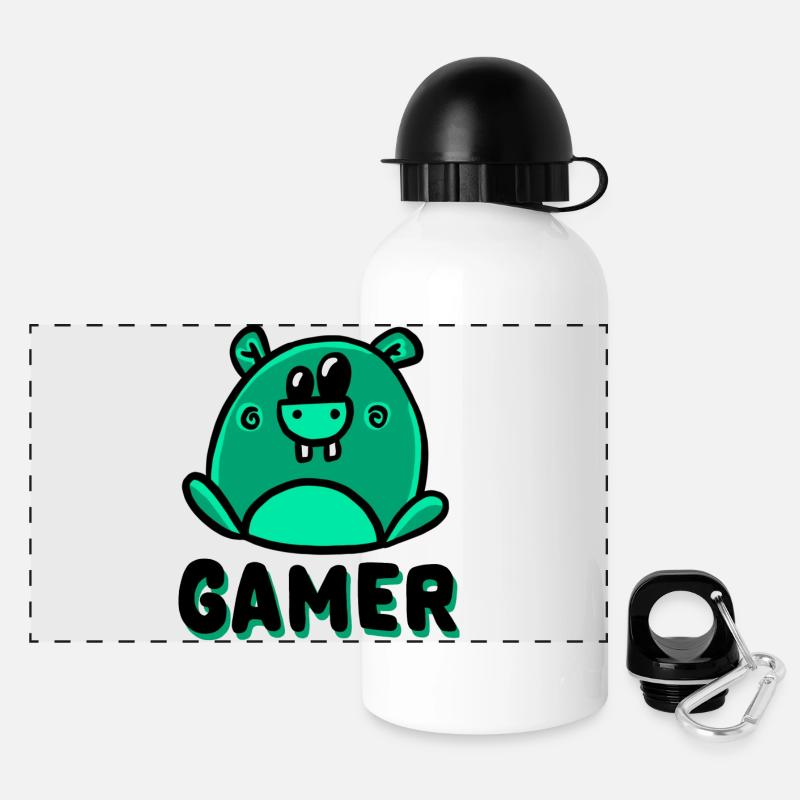 Nini Gamer - Panoramic Thermal Bottle with Lid 500 ml - white