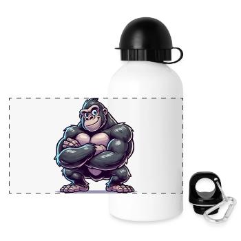 Gorilla Funny Comic - Panoramic Thermal Bottle with Lid 500 ml - white - Front