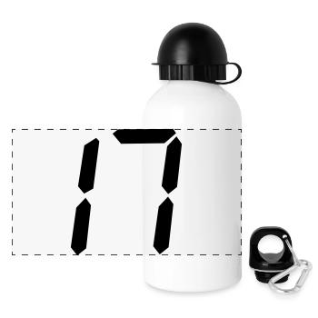 digitale zahl 17 - Panorama Trinkflasche mit Deckel 500 ml - Weiß - Vorne