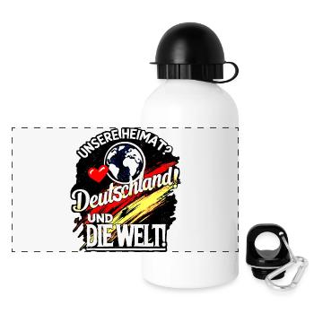 Unsere Heimat - Panorama Trinkflasche mit Deckel 500 ml - Weiß - Vorne