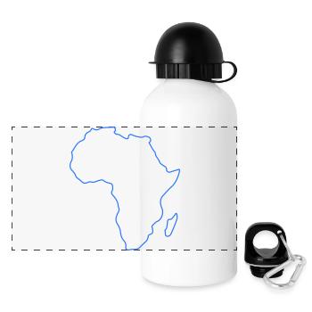 Africa Umriss - Panorama Trinkflasche mit Deckel 500 ml - Weiß - Vorne