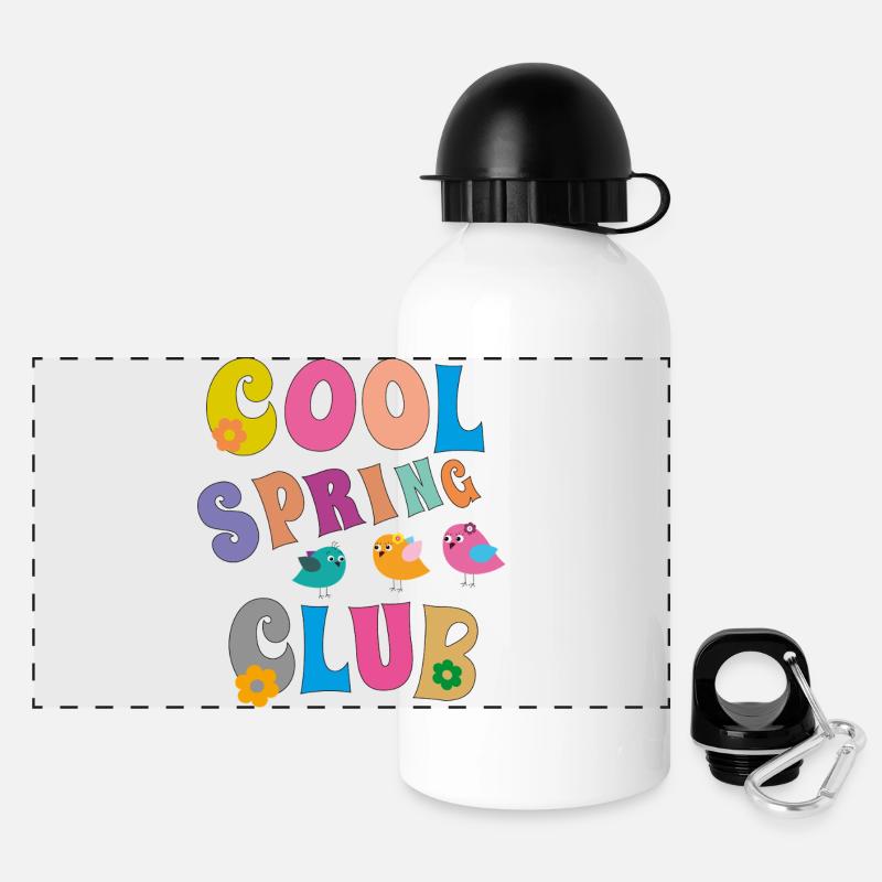 Cool spring Club Frühling - Panoramic Thermal Bottle with Lid 500 ml - white