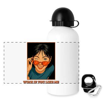 Wink If You Like Me - Panorama Trinkflasche mit Deckel 500 ml - Weiß - Vorne