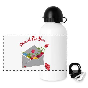 special for you Blumengruß - Panoramic Thermal Bottle with Lid 500 ml - white - Front