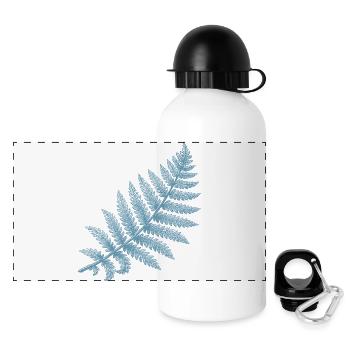 Farn Silhouette Design für Naturliebhaber - Panorama Trinkflasche mit Deckel 500 ml - Weiß - Vorne