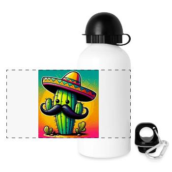 cactus - Panoramic Thermal Bottle with Lid 500 ml - white - Front