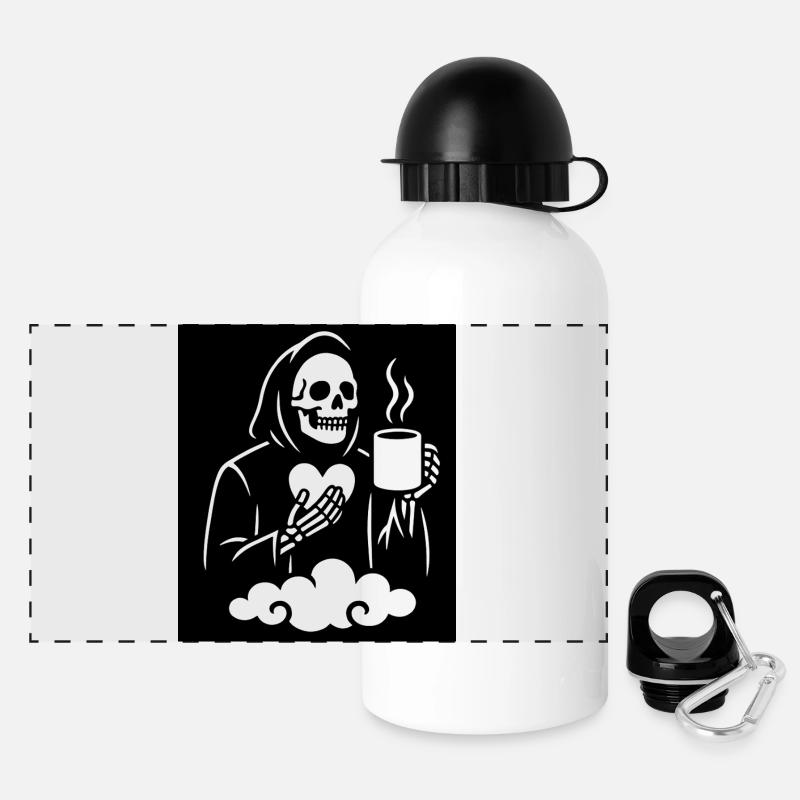 Grim Reaper Coffee Mug Design - Panoramic Thermal Bottle with Lid 500 ml - white