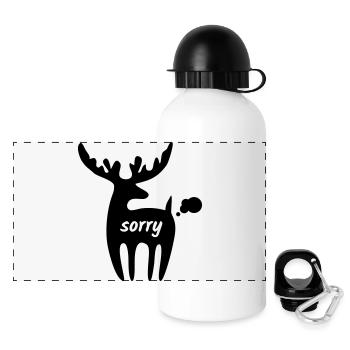 Farting Reindeer - Panoramic Thermal Bottle with Lid 500 ml - white - Front