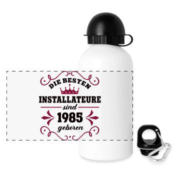 Anniversaire du plombier Né en 1985 Collègue - Gourde panoramique avec couvercle 500 ml - blanc - Devant
