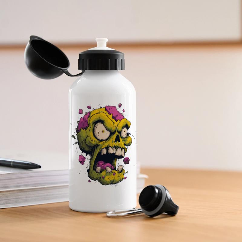 Exploding Skull – Comic Horror Motif Panoramic Thermal Bottle with Lid 500 ml