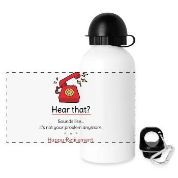 Happy Retirement Funny - Panoramic Thermal Bottle with Lid 500 ml - white - Front