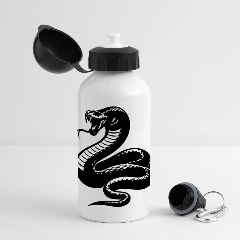 Silhouette du python serpent Gourde panoramique avec couvercle 500 ml