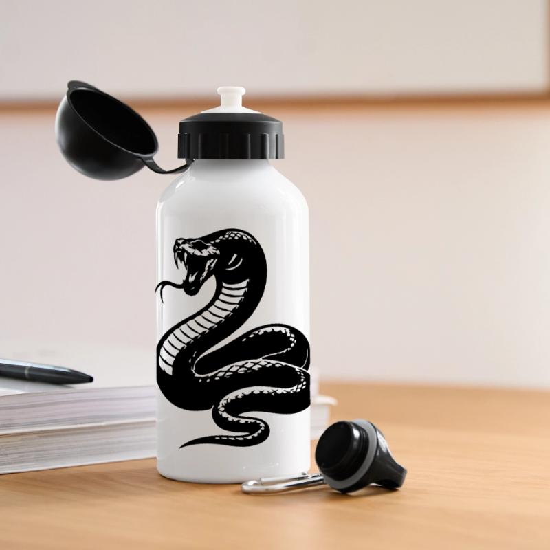 Silhouette du python serpent Gourde panoramique avec couvercle 500 ml
