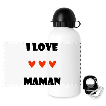 I LOVE MOM. MAMMA. MOTHER'S DAY. HEART. PARTY. - Panoramic Thermal Bottle with Lid 500 ml - white - Front