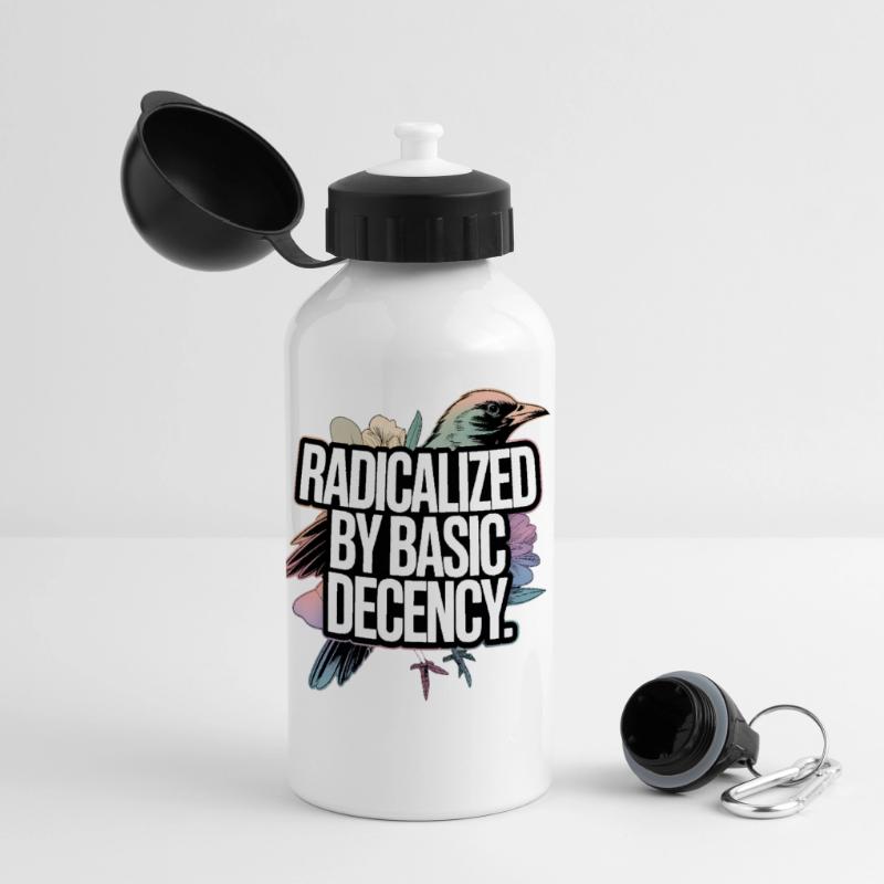 Radicalized by Basic Decency Statement Panoramic Thermal Bottle with Lid 500 ml