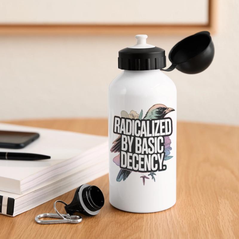 Radicalized by Basic Decency Statement Panoramic Thermal Bottle with Lid 500 ml