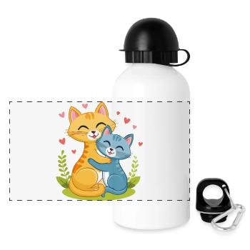 Cuddly kitten - Panoramic Thermal Bottle with Lid 500 ml - white - Front