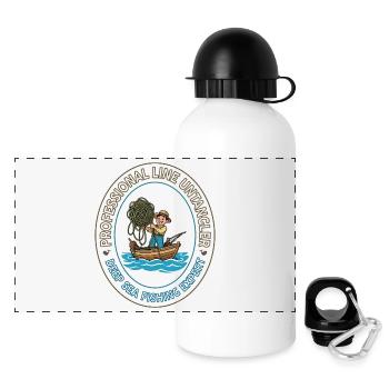 Tiefseelinien-Entangler-Fleck - Panorama Trinkflasche mit Deckel 500 ml - Weiß - Vorne