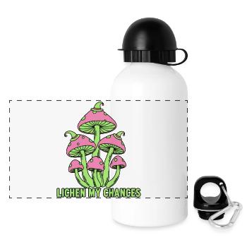 Flechten Meine Chancen Lustige Pilzkunst - Panorama Trinkflasche mit Deckel 500 ml - Weiß - Vorne