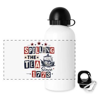 Spilling the Tea Since 1773 Independence Day - Panoramic Thermal Bottle with Lid 500 ml - white - Front