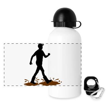 Wadloper Man – Explorateur de la Boue - Gourde panoramique avec couvercle 500 ml - blanc - Devant