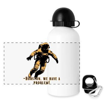 Houston-we have a problem - Panoramic Thermal Bottle with Lid 500 ml - white - Front